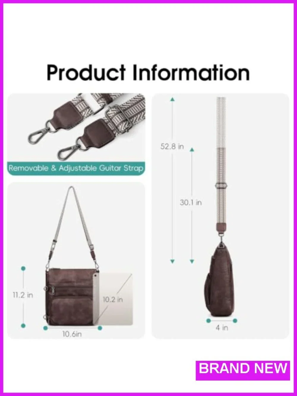 Women's RFID Blocking Anti Theft Crossbody Bag Water Resistant Faux Leather